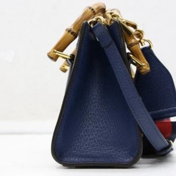 GUCCI Diana NM Bamboo Handle Tote Leather Mini - Blue - Picture 5 of 13